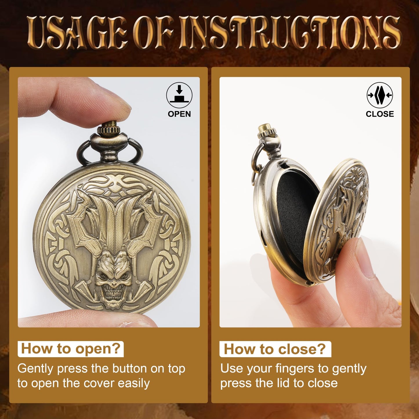 Kabinka DND Dice Set, 7pcs Mini Metal Dice with Pocket Watch Shell, Portable D&D Dice with Necklace, Dungeons and Dragons Dice f