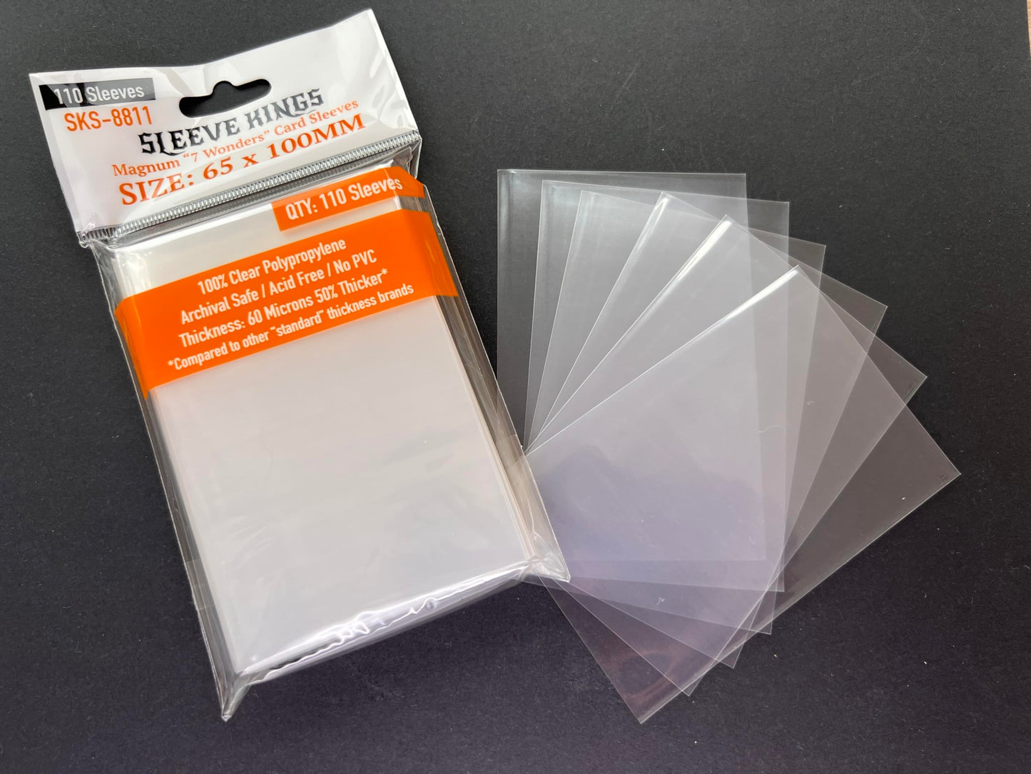 Sleeve Kings Magnum ''7 Wonders'' Card Sleeves 65 X 100 Mm (10X110 Pack, 1100 Sleeves)