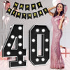 Imprsv Black 40Th-Birthday Decorative Signage: Large 3Ft Light Up Number 40, Plastic, Rectangular, Modern, Decoration For Women