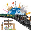 Electric Train Sets For Boys Girls Metal Alloy Christmas Trains Toys Steam Locomotive, Passenger Carriages, Tracks, Light & Soun