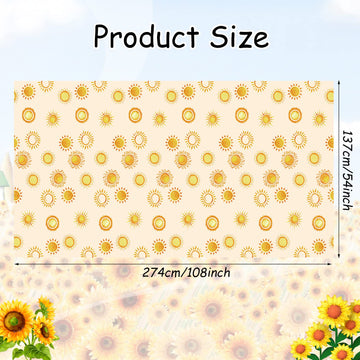 Sun Tablecloths Boho Hippie Sunshine Yellow Table Cloths First Trip Around The Sun Disposable Waterproof Plastic Rectangle Table