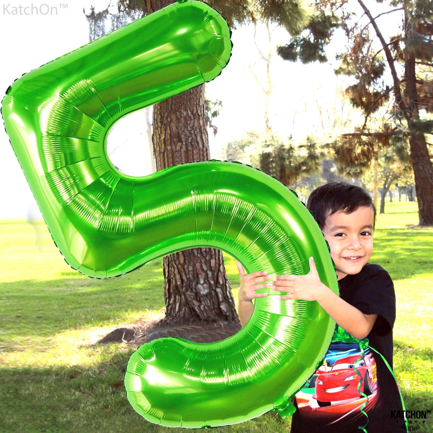Katchon, Light Green 5 Balloon Numbers - 40 Inch | Big, Number Green 5 Balloons For 5Th Birthday Decorations For Boys | 5Th Birthday Balloons, Green Birthday Decorations | Dinosaur Party Decorations