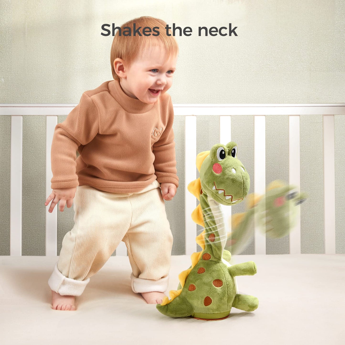 Tumama Dinosaur Dancing Talking Interactive Baby Toy, Mimicking Twisted Electronic Soft Plush Toy With Talking Recording Repeat Talking, Talking Dinosaur Toy For Kids Over 3 Years Old