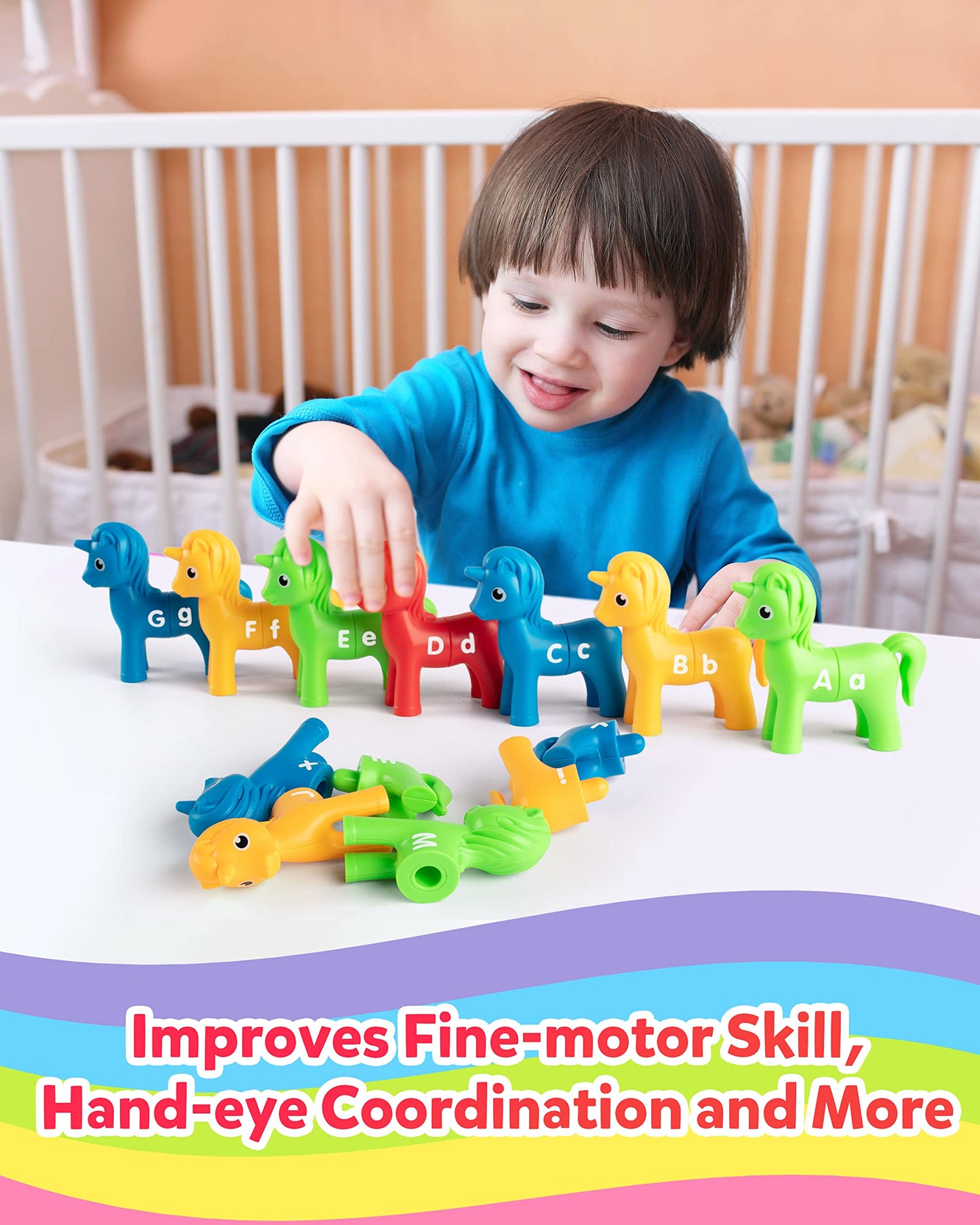 Coogam Unicorn Letters Matching Game,13Pcs Uppercase Lowercase Alphabet Toys, Abc Match Games Preschool Educational Montessori Toys For 2 3 4 Toddlers Boys Girls