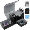 Mtg Deck Box, Dice Tray & Tower 2 In 1 Mtg Commander Deck Box Fits 120+ Single Sleeved Cards, Leather Magnetic Closure Card Deck