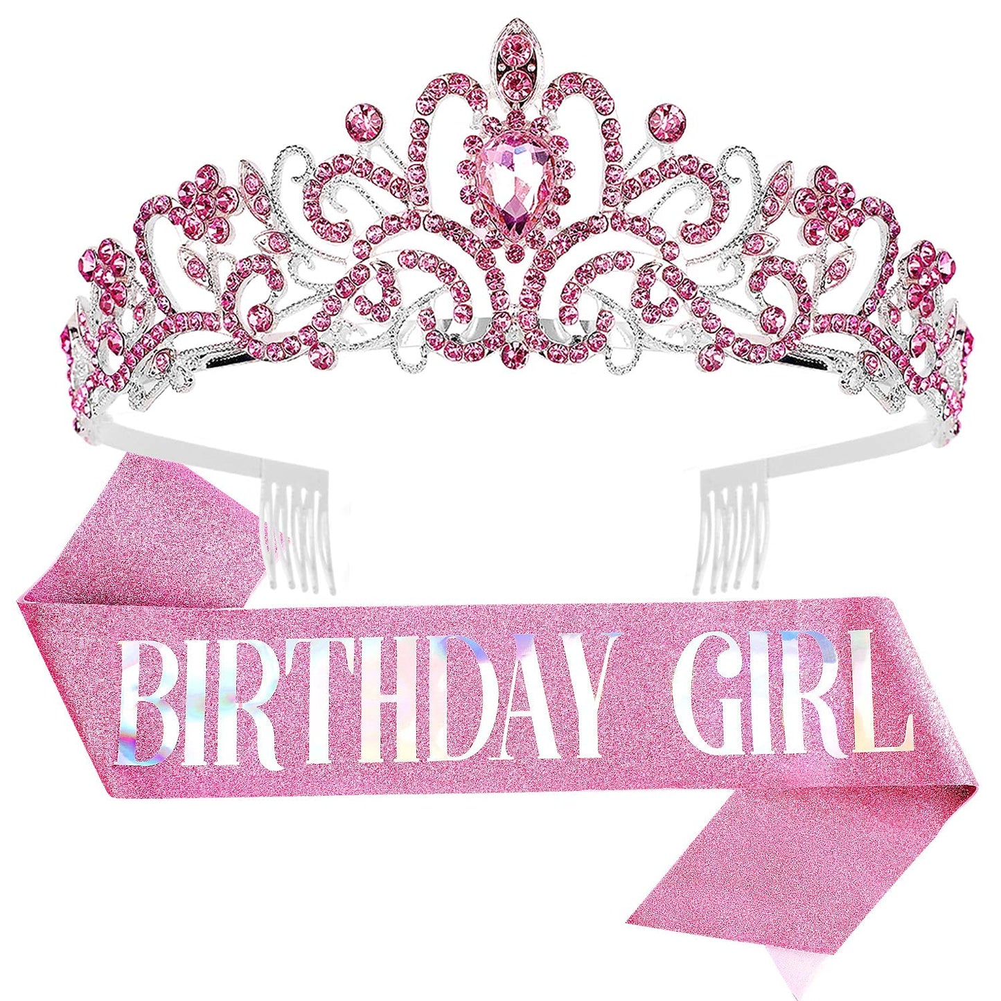 Birthday Tiara For Women, Tiara For Women Pink Rhinestone, Happy Birthday Girls Tiara For Women, Birthday Girl Crown, Birthday P