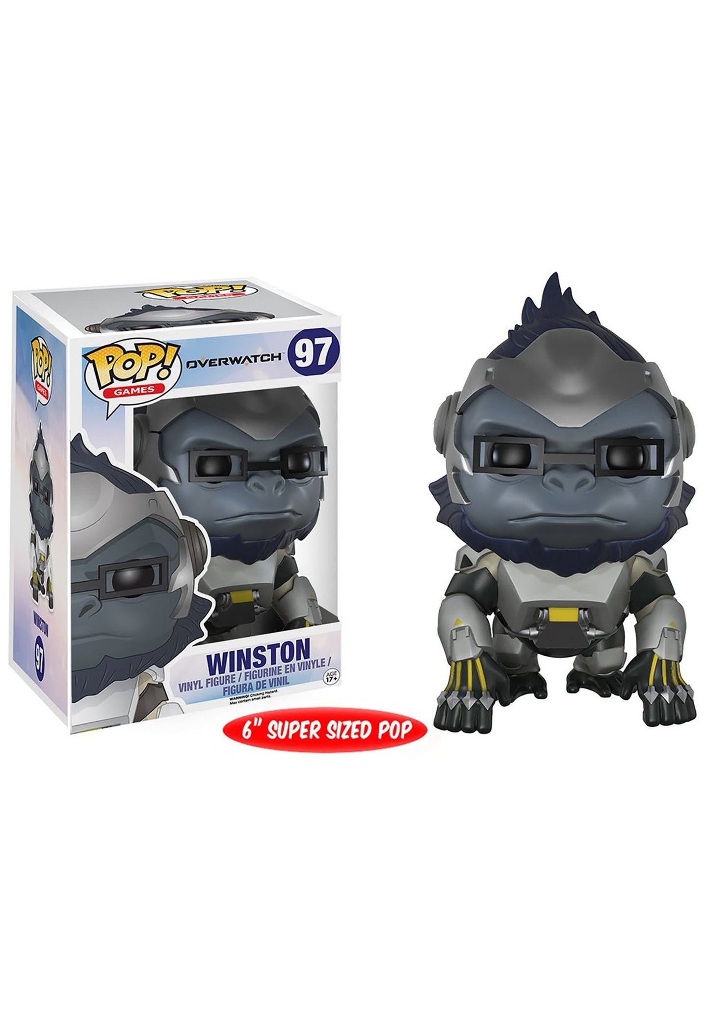 Funko Pop! Games: Overwatch Action Figure - Winston, 6'