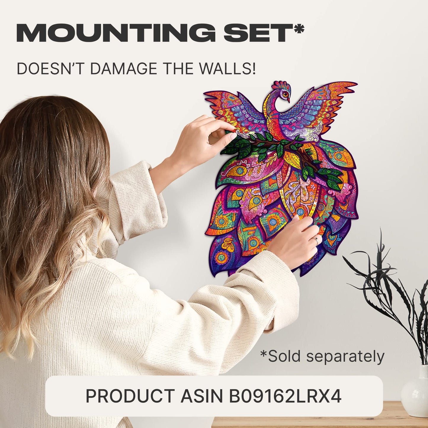 Unidragon Wooden Jigsaw Puzzles - Fairy Bird, 198 Pcs, Medium 9.7''X12.6'', Beautiful Gift Package, Unique Shape Best Gift For A