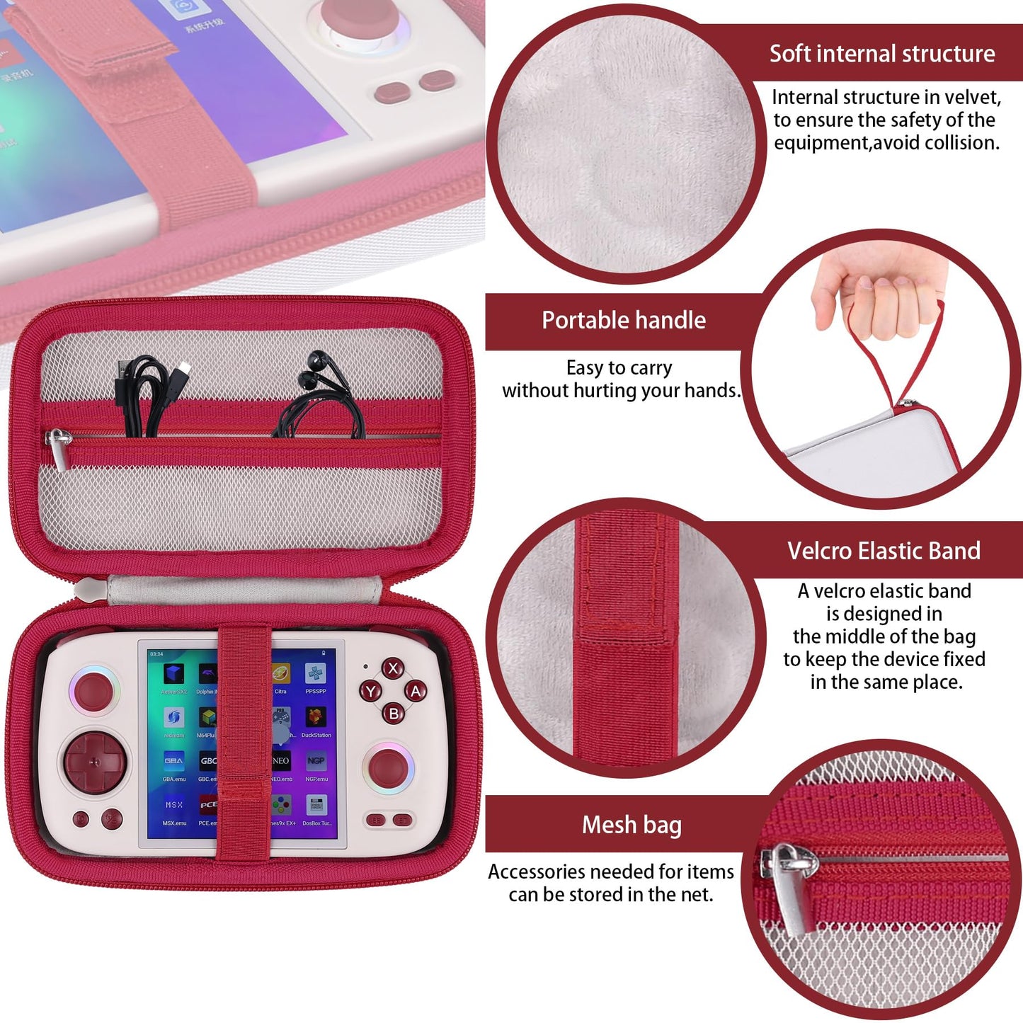 Khanka Hard Travel Case Replacement For Anbernic Rg Cube Unisoc T820 Handheld Game Console,Case Only.(Grey)