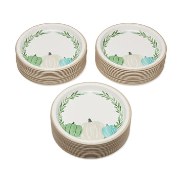 American Greetings 36-Count 9 in. Paper Dinner Plates, Pumpkin Thanksgiving Party Supplies