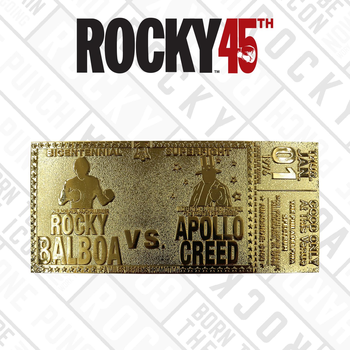 Fanattik Rocky 45Th Anniversary Limited Edition 24K Gold Plated Ticket
