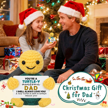 Christmas Turtle Dad Gifts from Daughter Son, Stocking Stuffers Birthday I Love You Gift for Father Daddy Stepdad Bonus New Dad