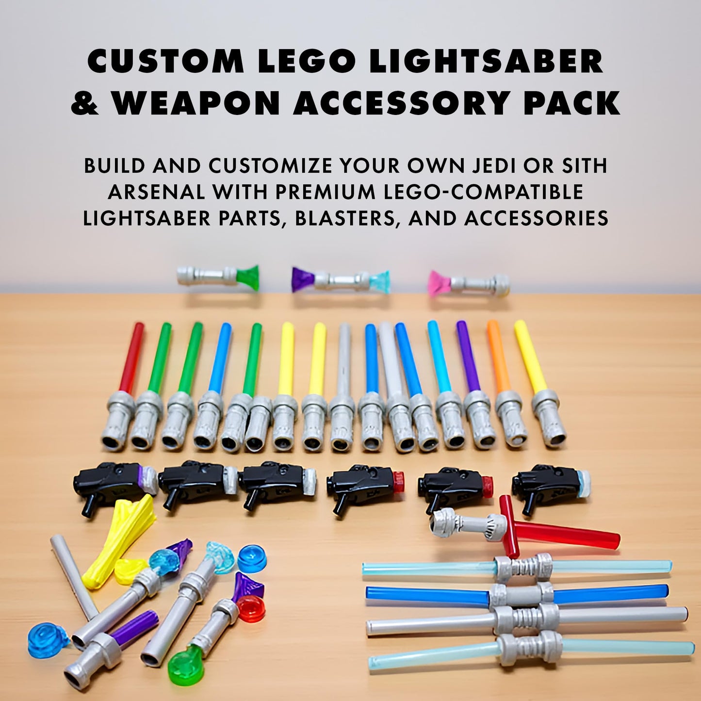 Brick Loot Mystery Pack - 90+ Gold Military Accessories for Lego Minifigures - Fits Ninjago Army Figures - Compatible with Major Brands - Building Toys for mature-themeds & Kids 6+