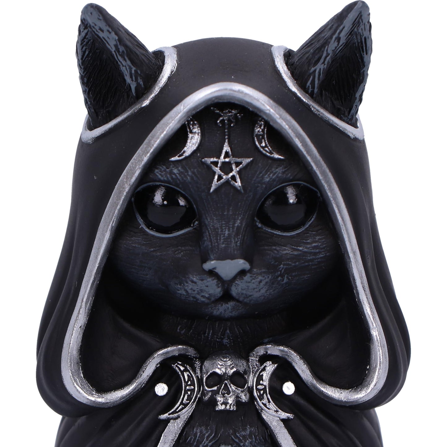 Nemesis Now Cult Cuties Zefur Figurine 10cm, Resin, Black, Cult Cuties Collectible Zefur Figure, Scarily Adorable Cat in Cloak,