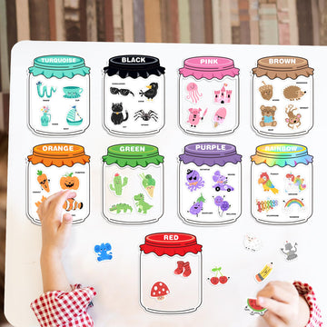 Creatoy Magnetic Color Sorting Set, 13 Colors Sorting Magnets For Fridge, Whiteboard, 78 Pcs Color Matching Games For Kids, Colo