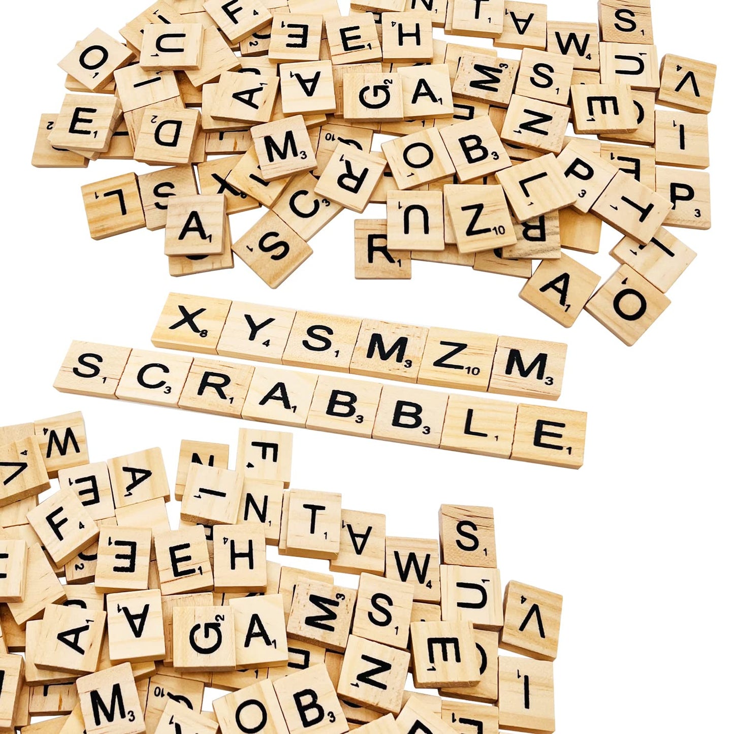 Xysmzm 400 Pcs Scrabble Letters, Wood Scrabble Tiles For Crafts