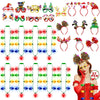 27 PCS Christmas Party Favors, Light Up Xmas Necklace Headband Glasses Set, Xmas Bulb Necklace Antler Lights Headbands LED Flash