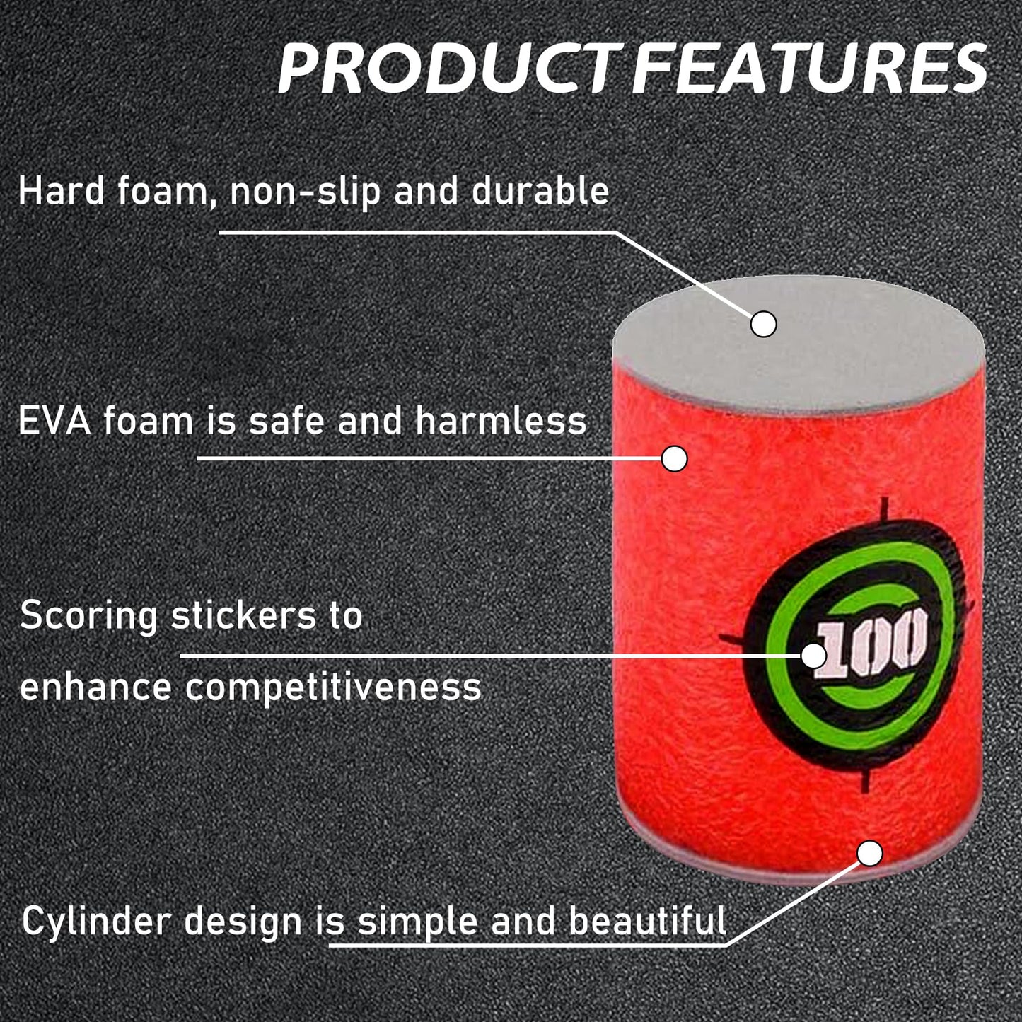 Ekind 12 Pcs Foam Can Target Compatible For Nerf Elite Series Blasters & Target Games