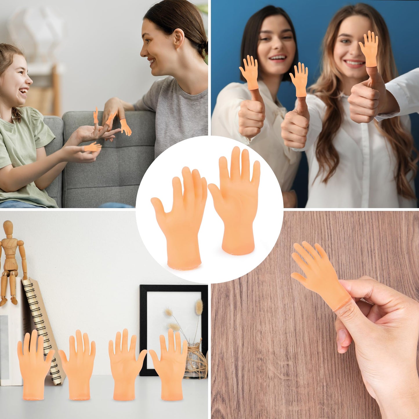 30 Pcs Tiny Finger Hands Mini Fingers Funny Hand Puppets, Miniature Small Hands For Finger Puppets Show, Gag Performance, Cute L