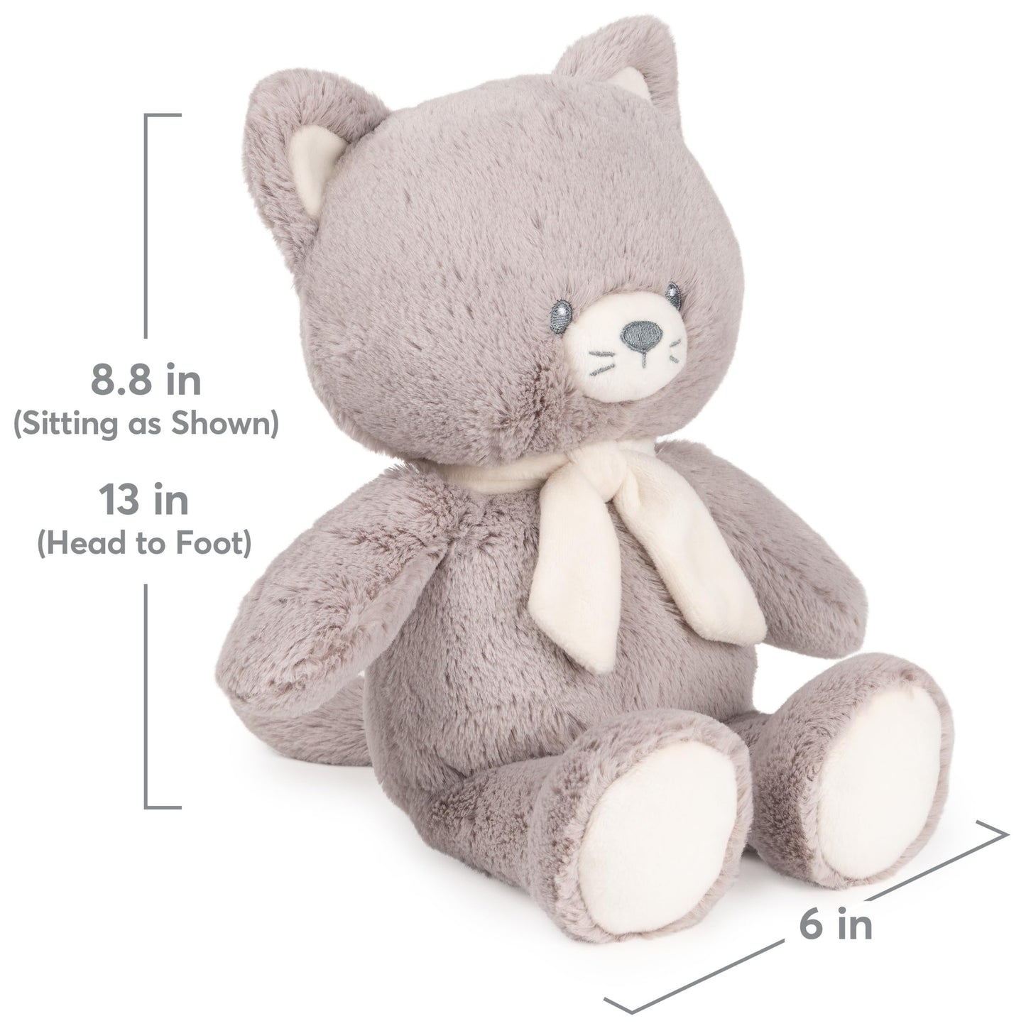 Gund Baby Sustainable Kitten Plush, Stuffed Animal Made From 100% Recycled Materials, Spring Decor For Babies And Newborns, Gray