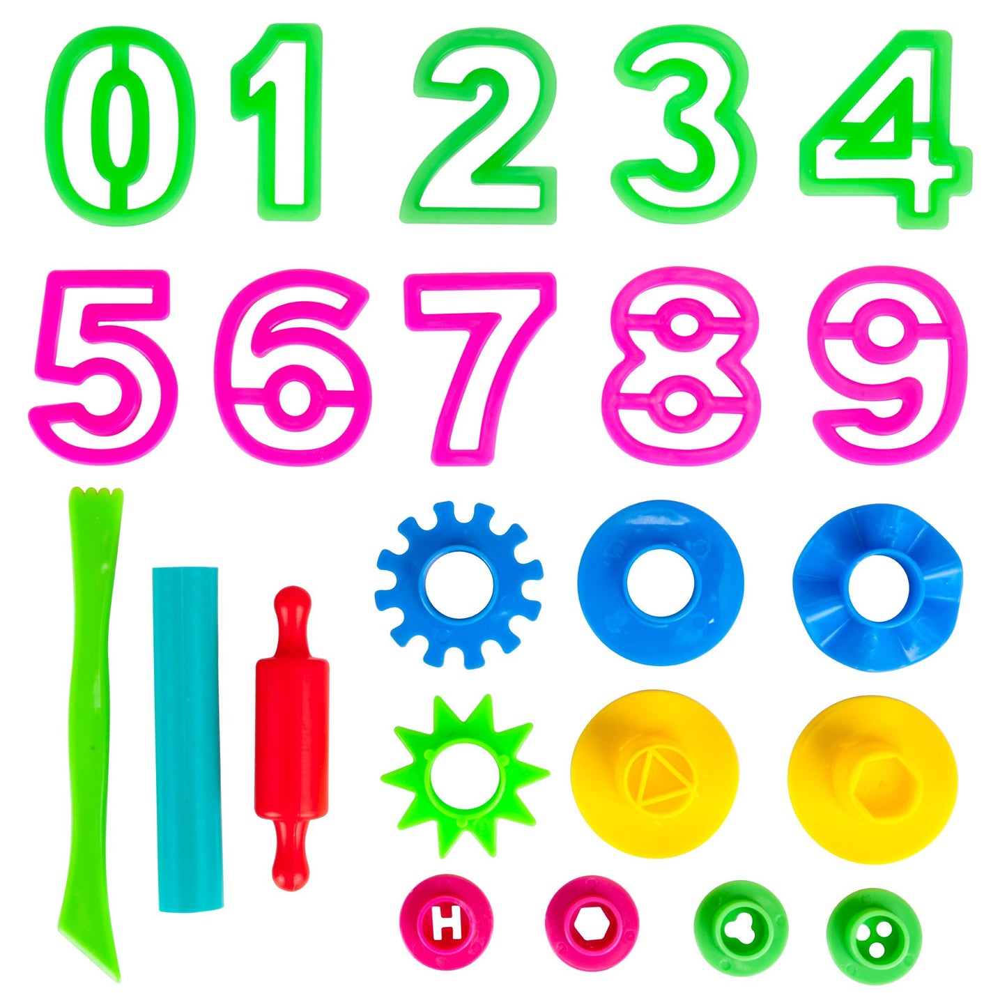 Kiddy Dough 40 Pack Of Birthday Party Favors Bulk Dough & Clay Pack - Includes Molded Animal Shaped Lids + 40 Shapes & Numbers D