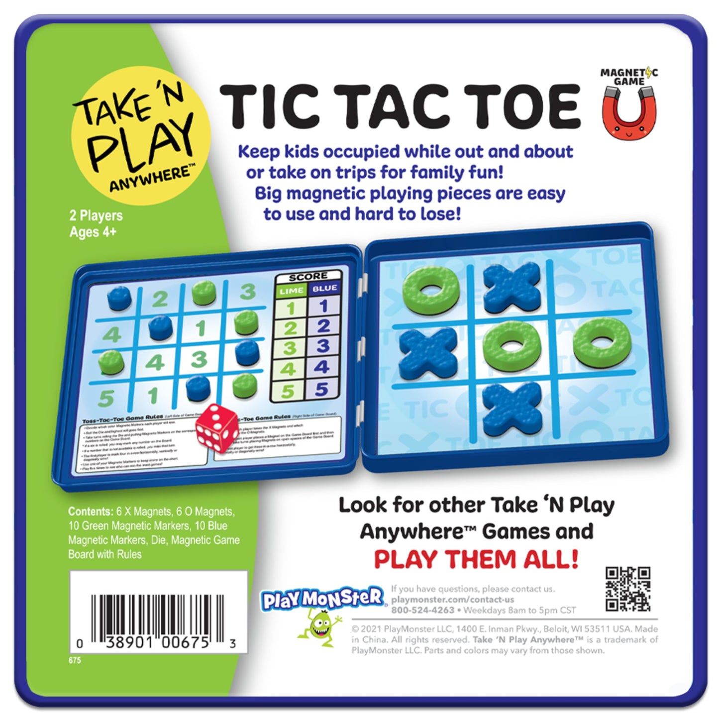 Take N Play, Anywhere Tic-Tac-Toe Board Games For Kids- Board Games For Family Night, Family Games, Game Night, Family Board Gam