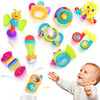 Iplay, Ilearn 10Pcs Baby Rattles Toys Set, Infant Grab Shake Rattle, Sensory Teether, Babies Development Learning Music Toy, New