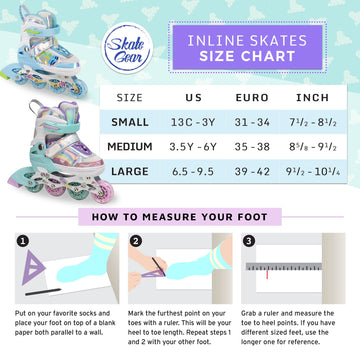 Skate Gear Rainbow Adjustable Light Up Inline/Quad Roller Skates For Girls And Boys (Pink - Quad, Medium)