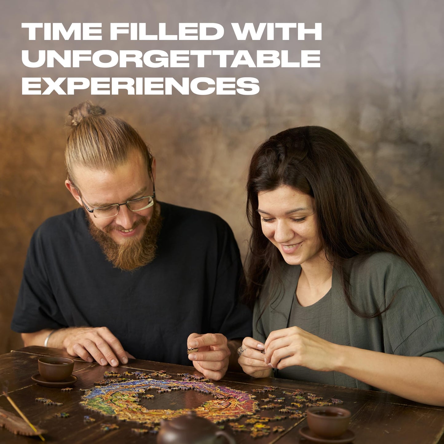 Unidragon Original Wooden Jigsaw Puzzles - Mandala Inexhaustible Abundance, 350 Pcs, King Size 13''X13'', Beautiful Gift Package