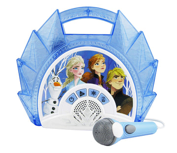 Frozen 2 Sing Along Boombox With Microphone, Built In Music, Flashing Lights, Real Working Mic For Kids Karaoke Machine, Connects Mp3 Player Aux In Audio Device