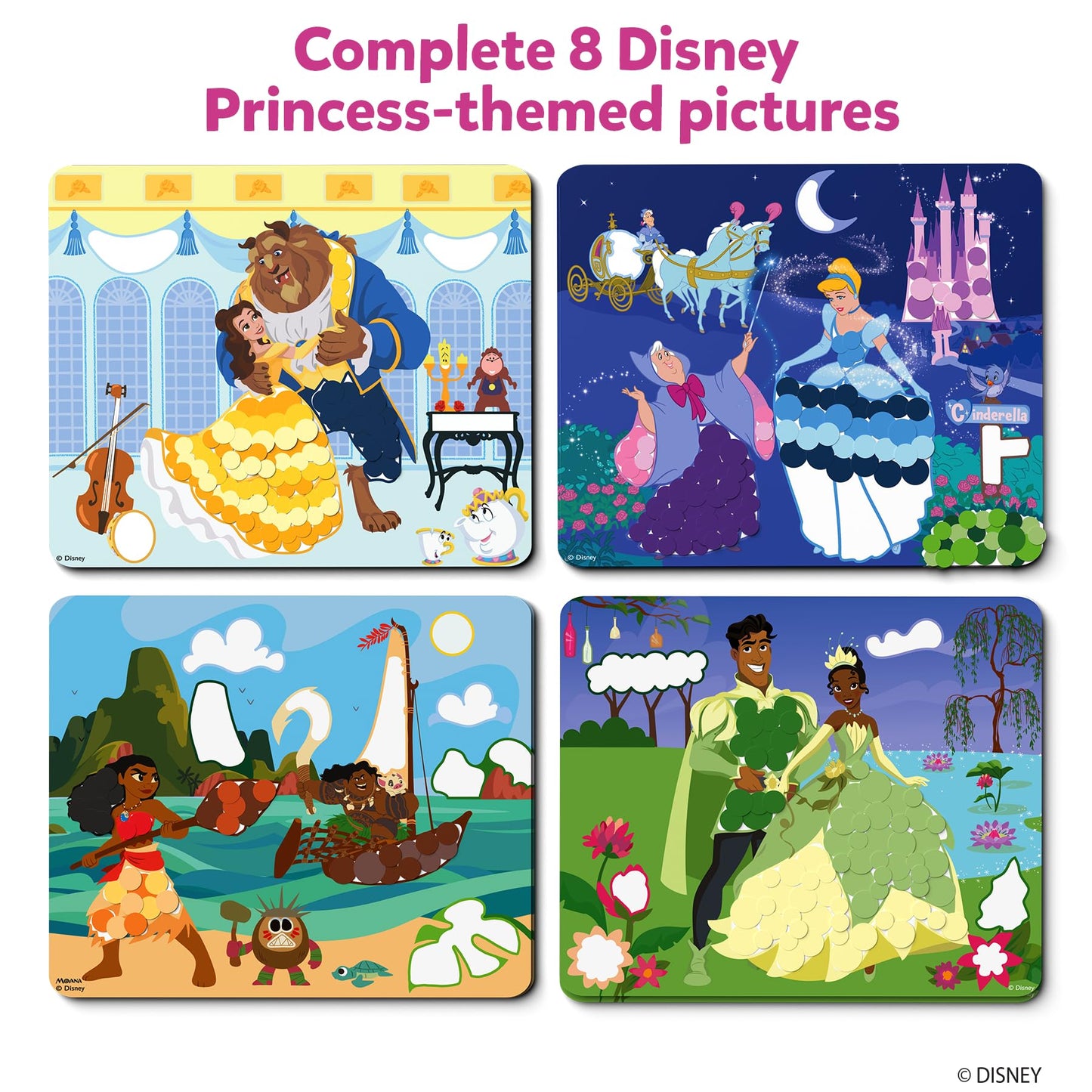 Skillmatics Dot It Sticker Art Activity - Disney Princess, Easter Basket Stuffers, Mess-Free Fun For Kids, Craft Kits, Diy Activity, Travel Toys, Gifts For Boys & Girls Ages 3, 4, 5, 6, 7