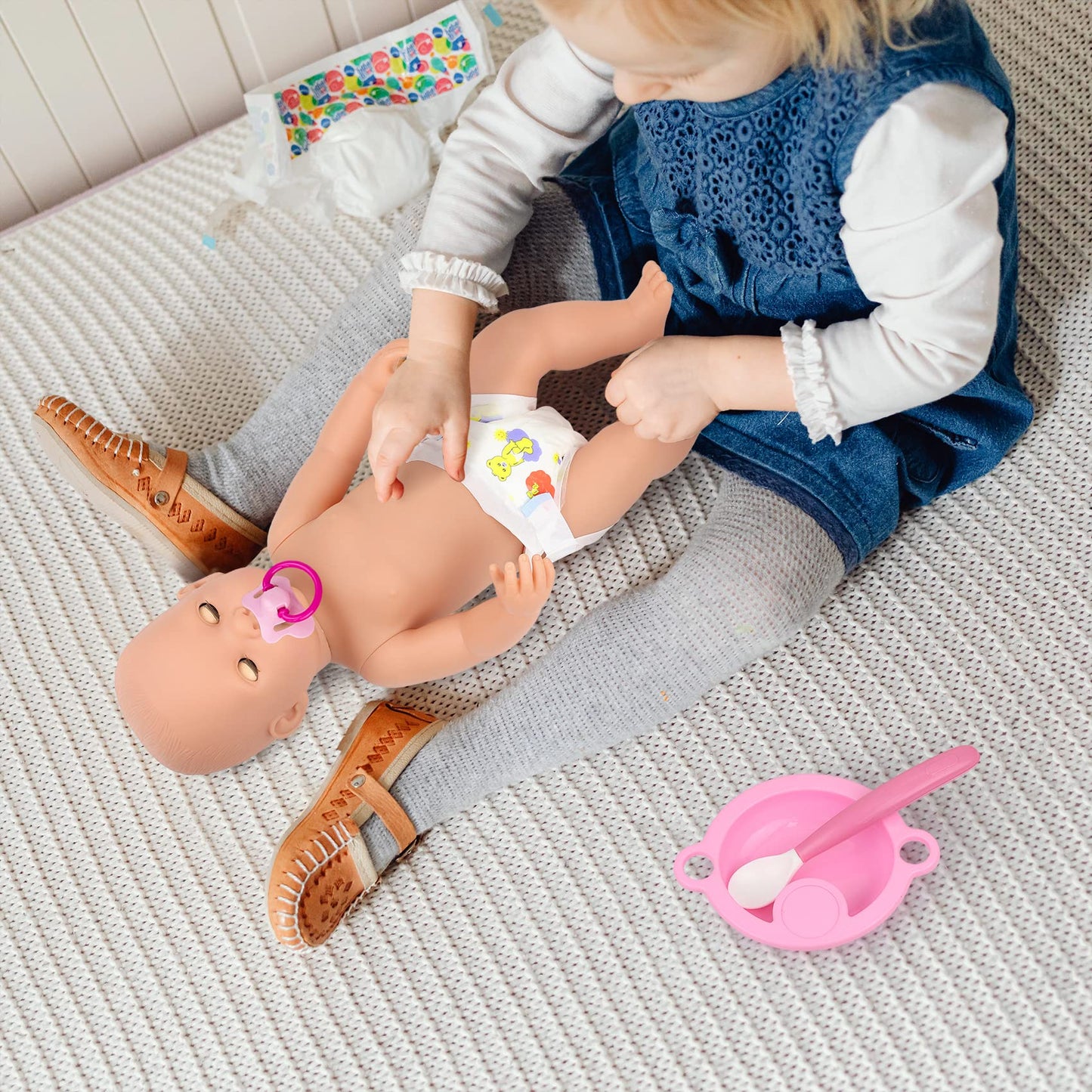Unicorn Element 13 Pcs Baby Doll Clothes And Accessories - Baby Doll Diaper Bag With Bottle And Feeding Set For Reborn Baby Doll