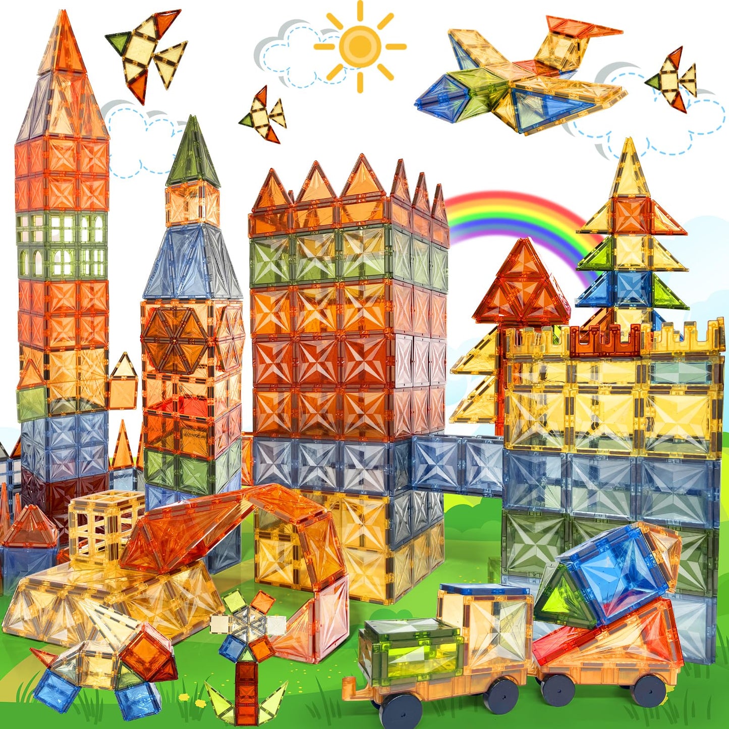 120 Pcs Magnet Tiles, Brown Magnetic Blocks Building Set For Kids Age 3-5 4-8, Stem Magnet Toys 3D Kids Magnets Preschool Educat