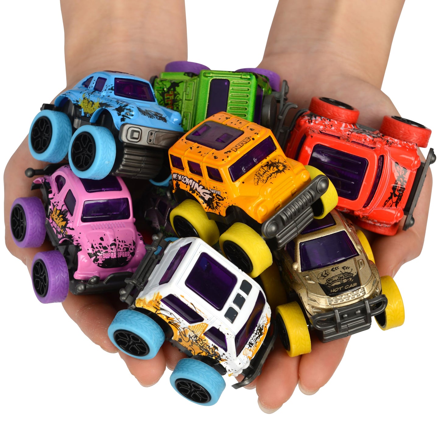 Neureyte 16 Pack Die-cast Mini Monster Truck for Boys and Girls,Pull Back Alloy Trucks Toy,Mini Pull Back Cars,Die-cast Race Car