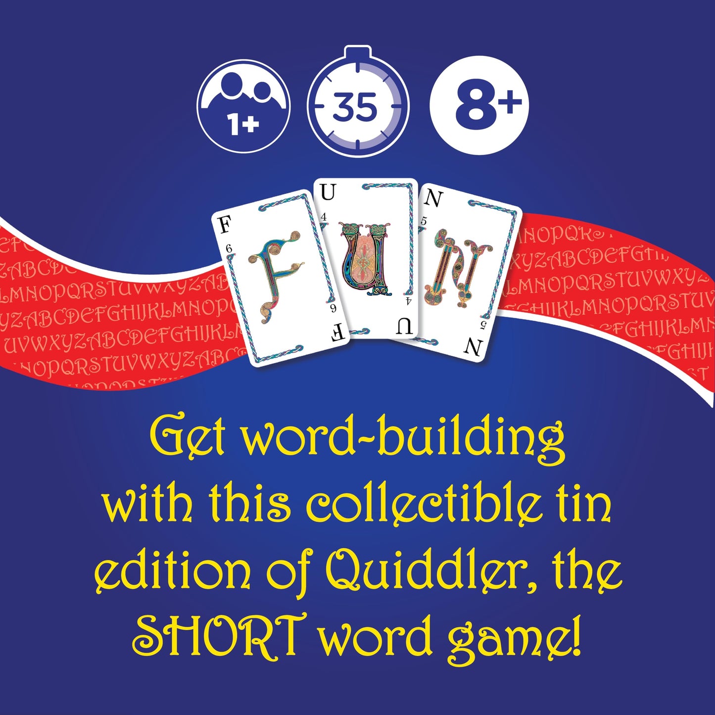 Quiddler Card Games - Collector's Tin, Fun Family Games for Kids & Adults, Multi-Player, Ages 8+