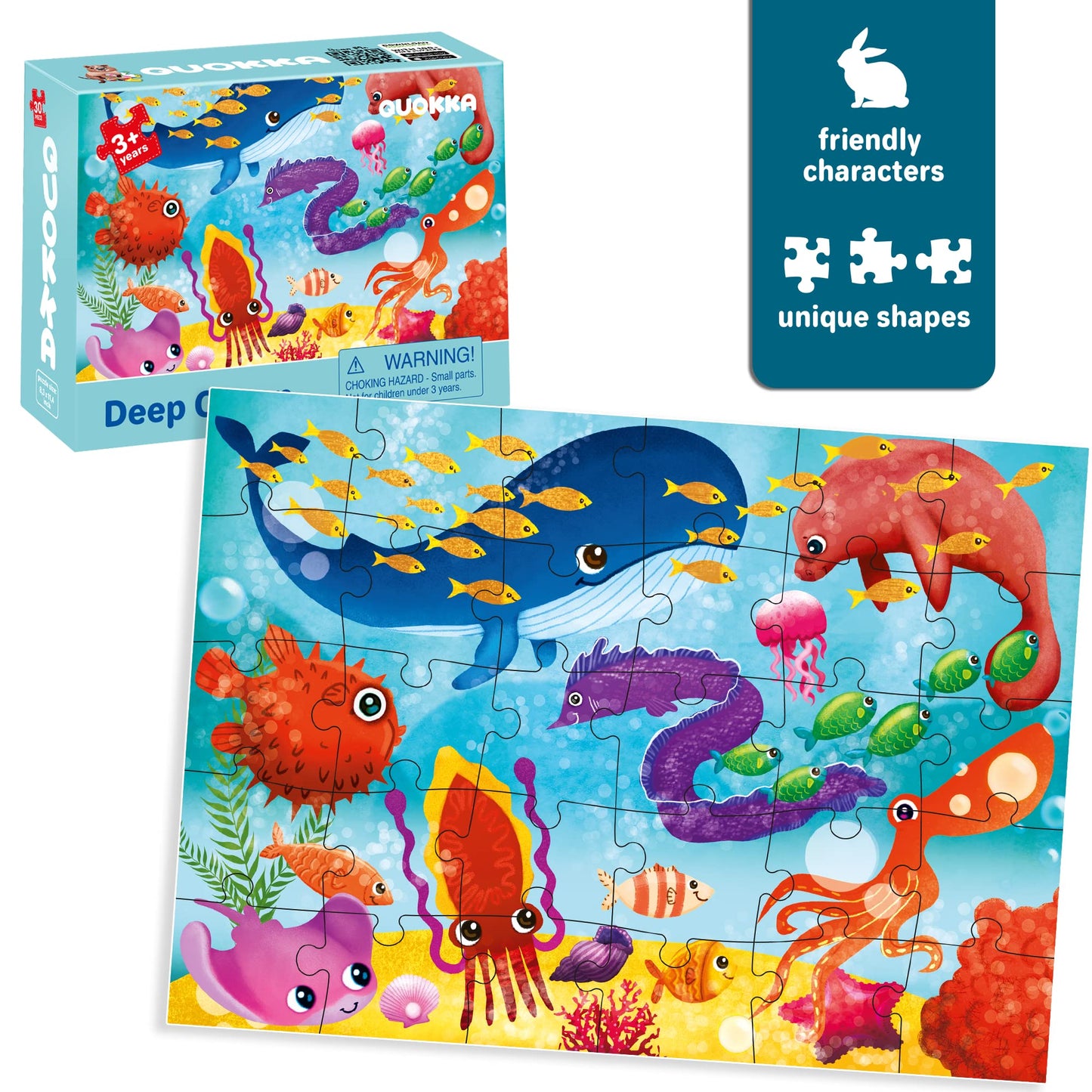 Quokka Puzzles For Toddlers 3-5 - 4 X 30 Pieces Puzzles For Kids Ages 2-4 - Animal Learning Jigsaw Puzzles For Kids 4-6 Years Old - Educational Toys For Boy And Girl