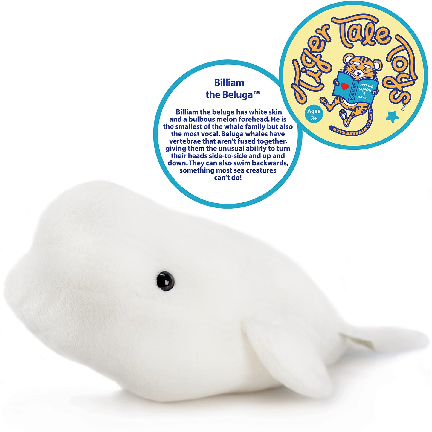 Tigerhart Billiam The Beluga - 15 Inch Stuffed Animal Plush