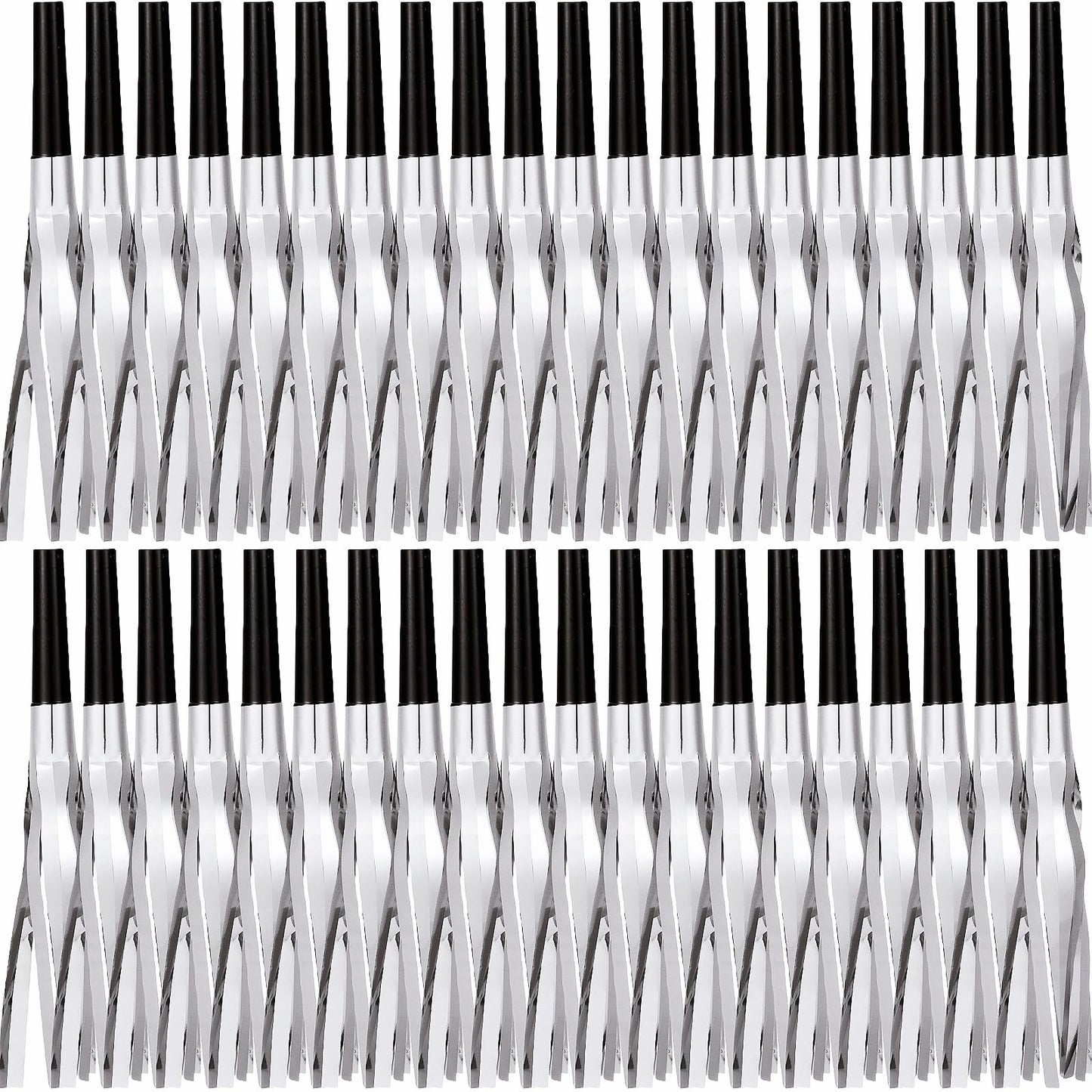 Lcpqmzgh 30 Pcs Gold Noise Makers, Metallic Fringed Noise Makers For New Year Party Favor Supplies, Silver