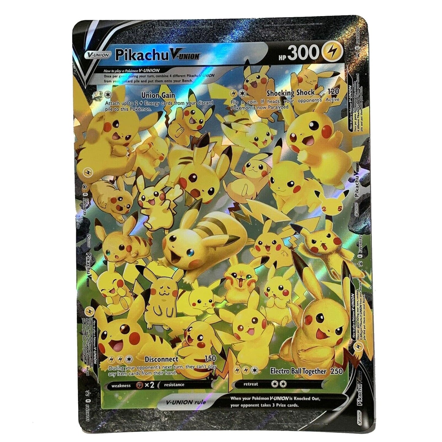 Pokemon Pikachu V-Union Jumbo Promo Card - Celebrations, Multicoloured, Cardstock