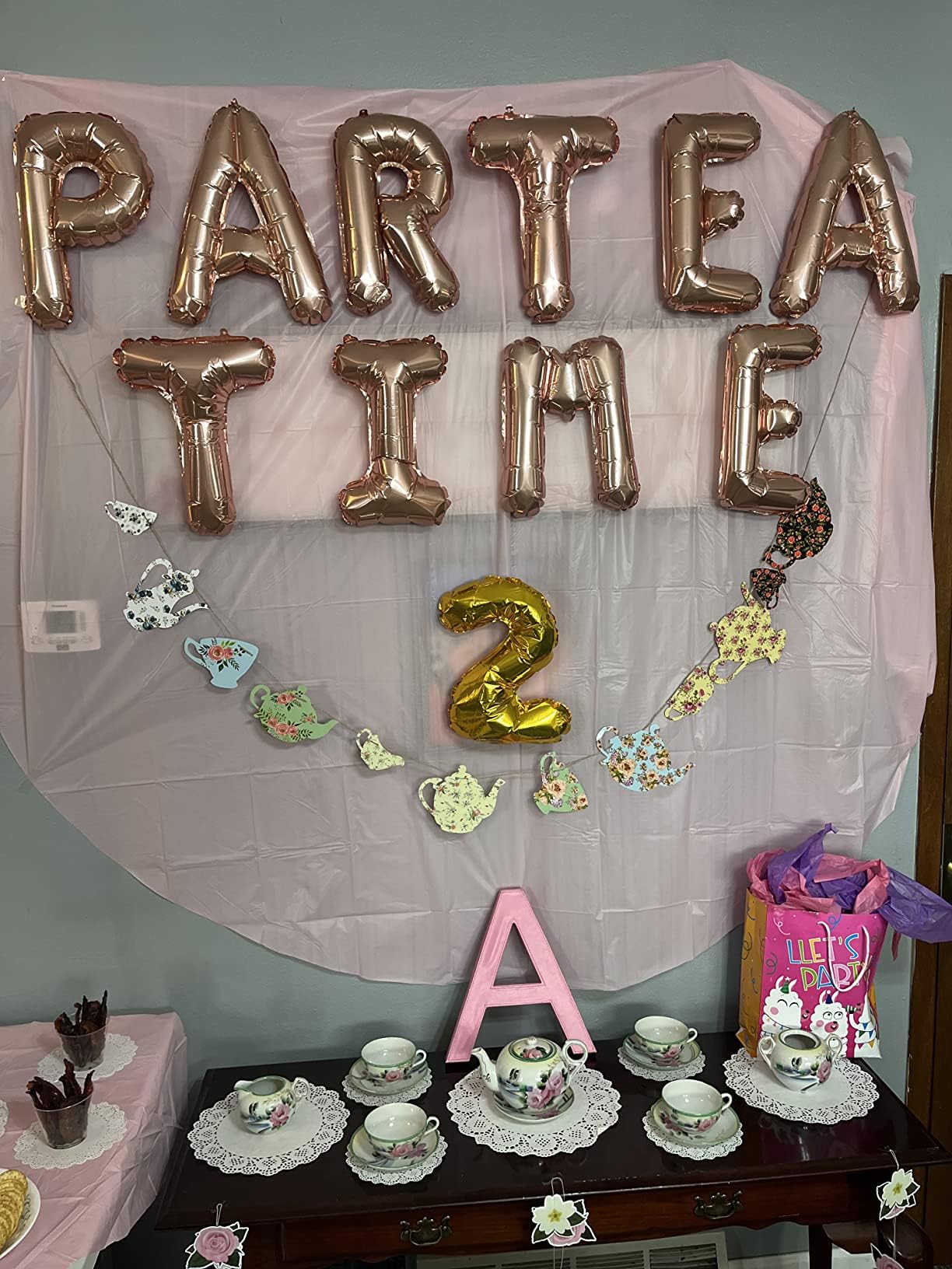 Laventy 5 Pcs Par Tea Time Balloons Tea Party Birthday Banner Tea Party Decorations Let'S Par Tea Party Decor Par Tea Baby Shower Decor Par Tea First Birthday Par Tea 2Nd Birthday