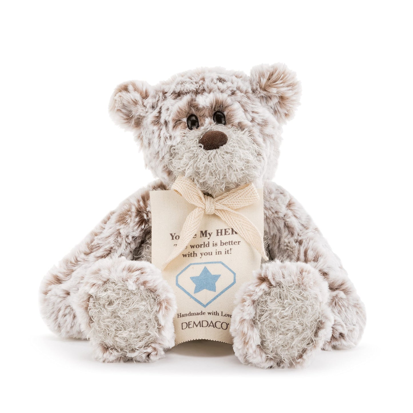 Demdaco Hero Mini Giving Bear Soft Brown 8.5 Inch Plush Polyester Fabric Stuffed Animal