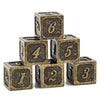 DNDND 6 Sided Dice Set , 6 Pieces Ancient Brass D6 Metallic Dice with Free Black Velvet Bag for D&D DND Pathfinder Shadowrun or