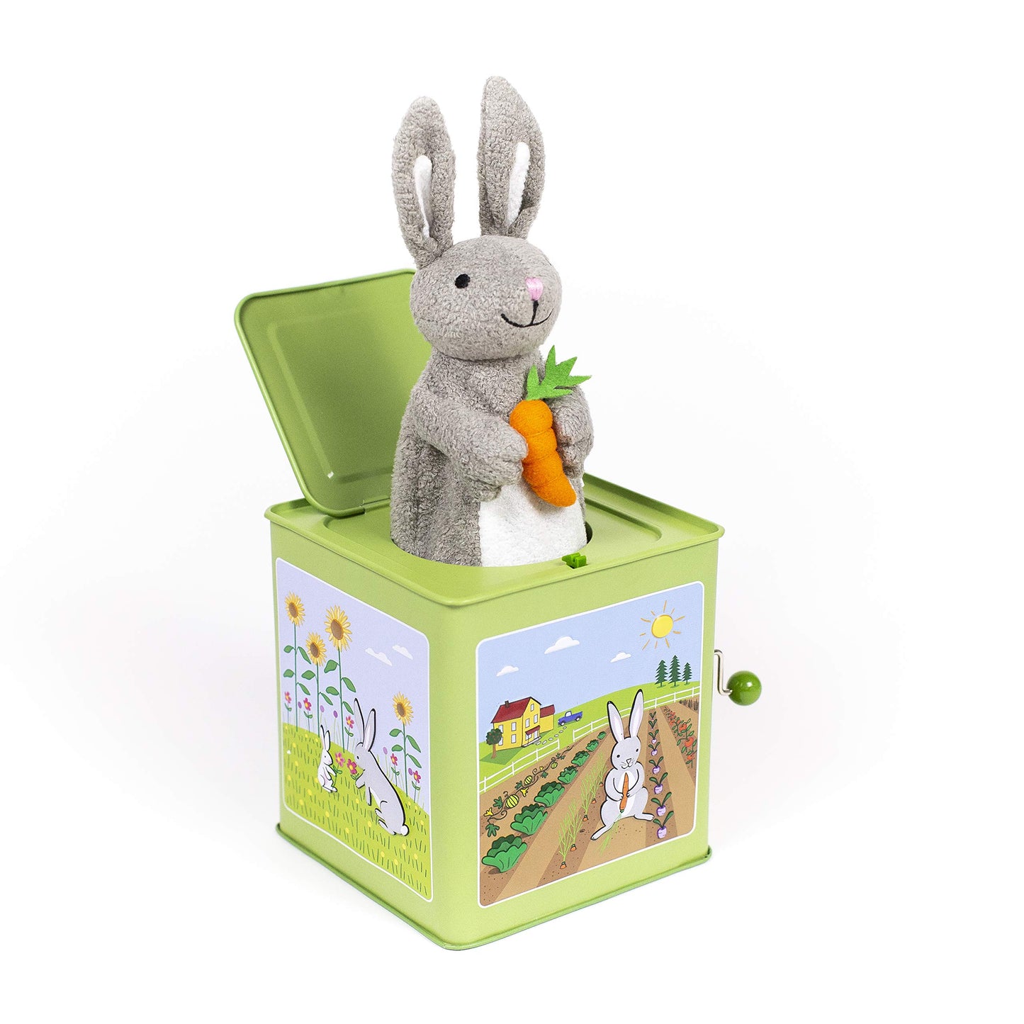 Jack Rabbit Creations Bunny Jack In The Box Toy | Ages 3+ Classic Tin Toy With Soft Pop Up | Plays Peter Cottontail Song