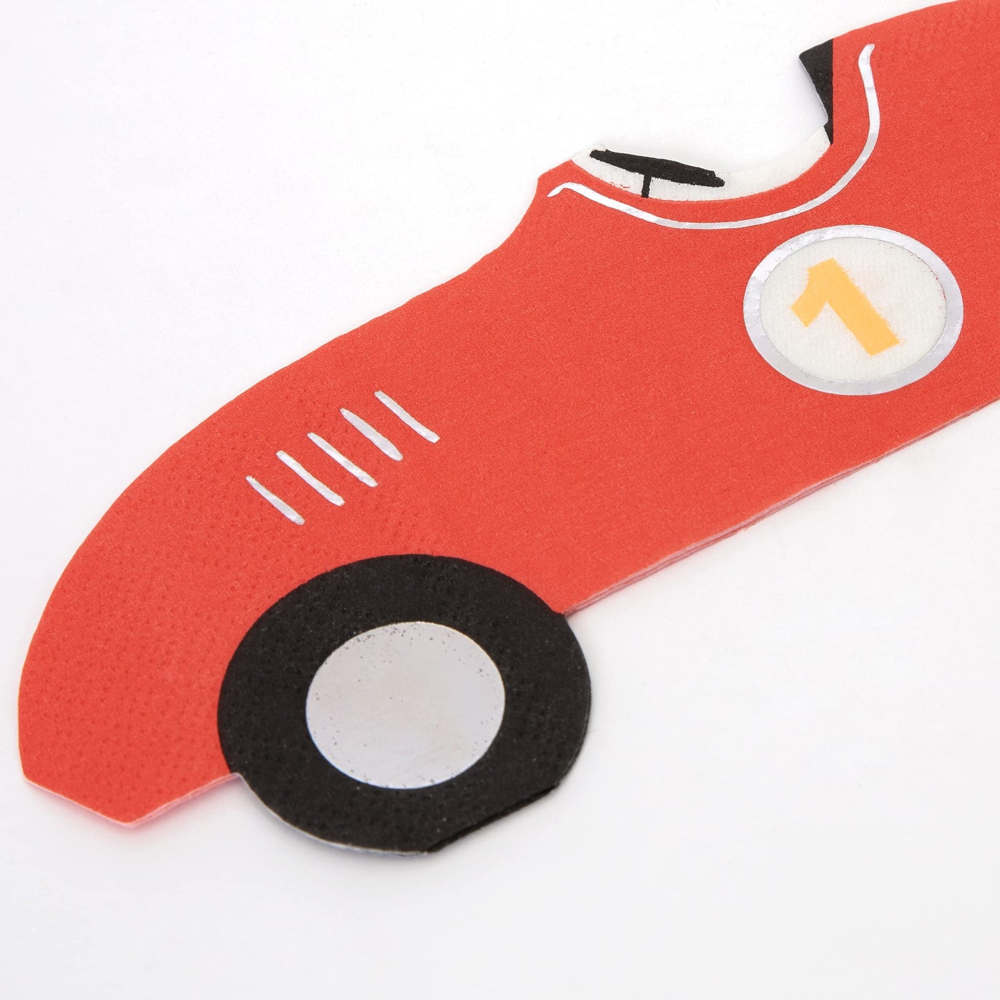 Meri Meri Race Car Napkins (Pack of 16), Thick & Absorbent 3-Ply Paper Napkins, Disposable