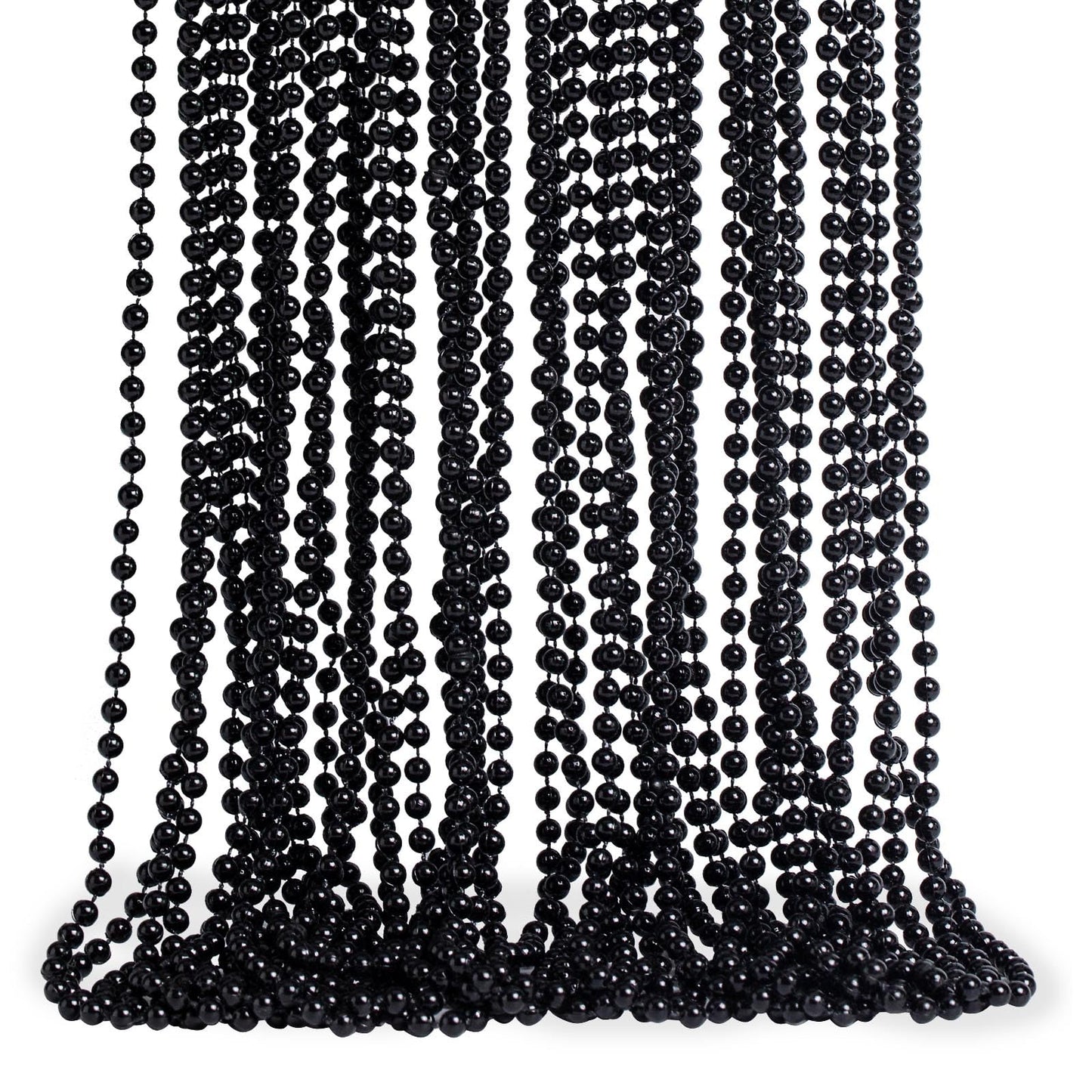 Artlunar 24 PCS Bead Necklace, Halloween Black Bead Necklaces Stuff, 33'' Halloween Round Beaded, Festival Parade Throw Accessor