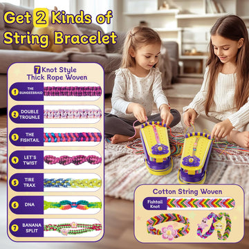 Friendship Bracelet Making Kit for Girls - DIY Bracelets Maker Art and Craft Kits for Kids - Jewelry String braiding Set Toys fo