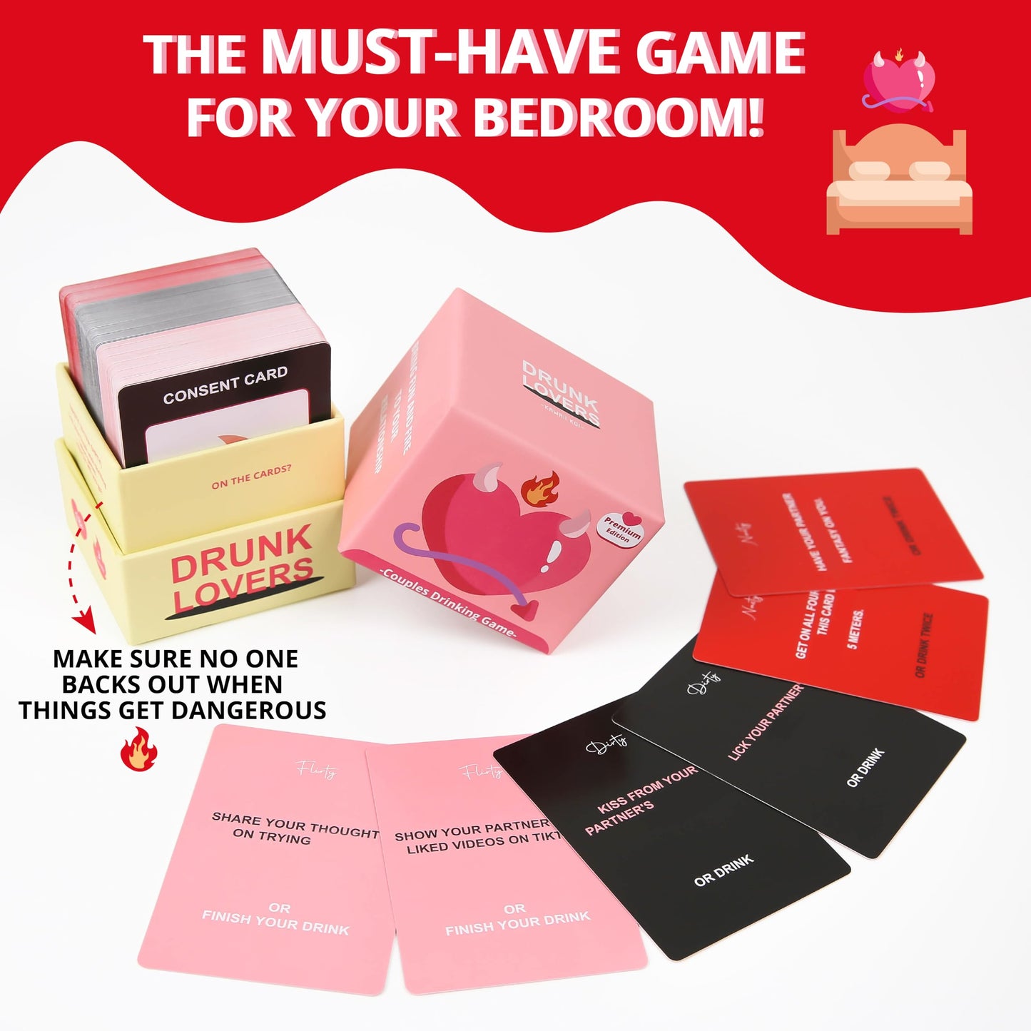 Kawaii Koi Drunk Lovers Premium Edition - Couples Games Couples Card Game For Date Night, 150 Cards With 4 Engaging Categories,