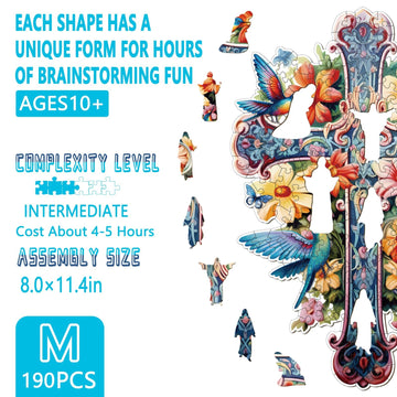 Wooden Puzzles for mature-themeds - Blessing Cross Wood Puzzle Unique Shaped Wooden Jigsaw Puzzles for mature-themeds Wood Puzzles mature-themed Perfect for Birthday Gift 190 Pieces 11.4 x 8in Medium
