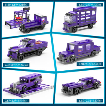 Educiro Harry World 6 In 1 Car Toys Building Set Gifts For Kids, Girls, And Boys Ages 6-12 (423Pcs),Sports Car,Van Truck,Harry'S Truck,Knight Lxury Car,Wagon,Magic Express,Not For Lego Sets