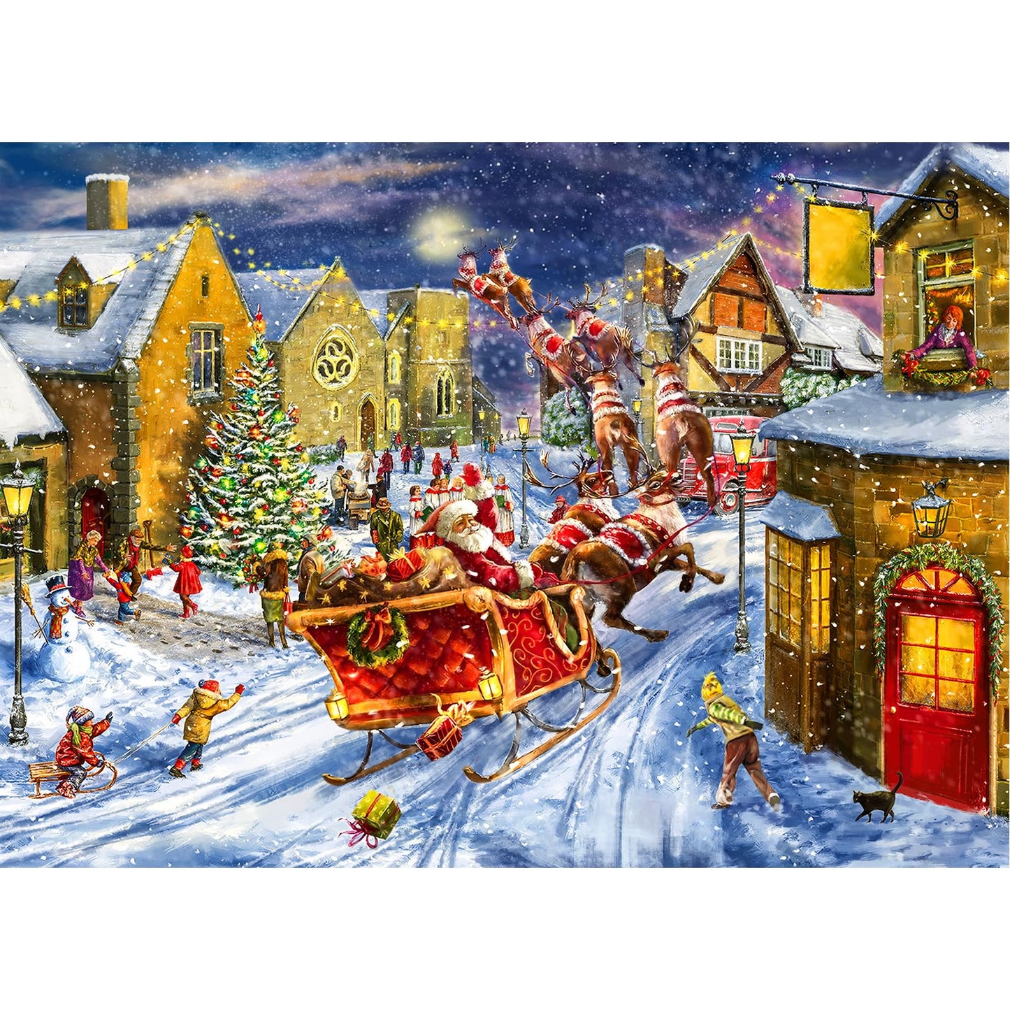 Huadada Jigsaw Puzzles For Adults 1000 Piece Jigsaw Puzzles For Adults Challenging Game (Christmas Elk)